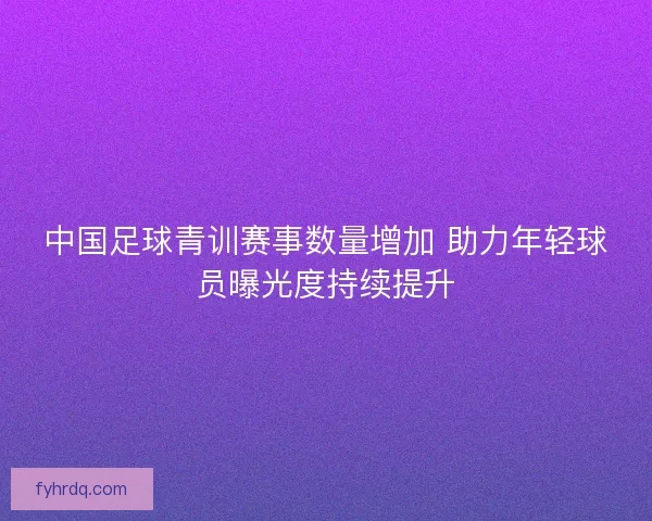 中国足球青训赛事数量增加 助力年轻球员曝光度持续提升